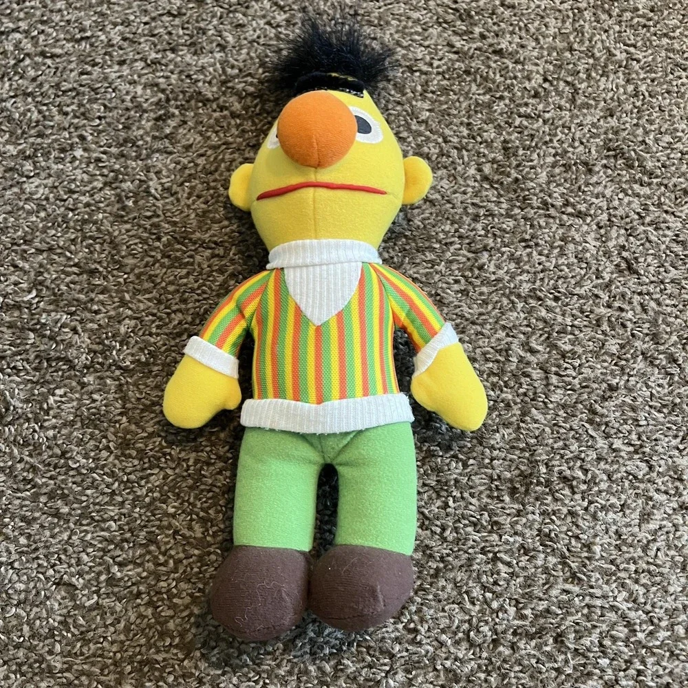 BERT 12” Sesame Street Stuffed Plush Play-school Vintage Doll Hasbro Softies